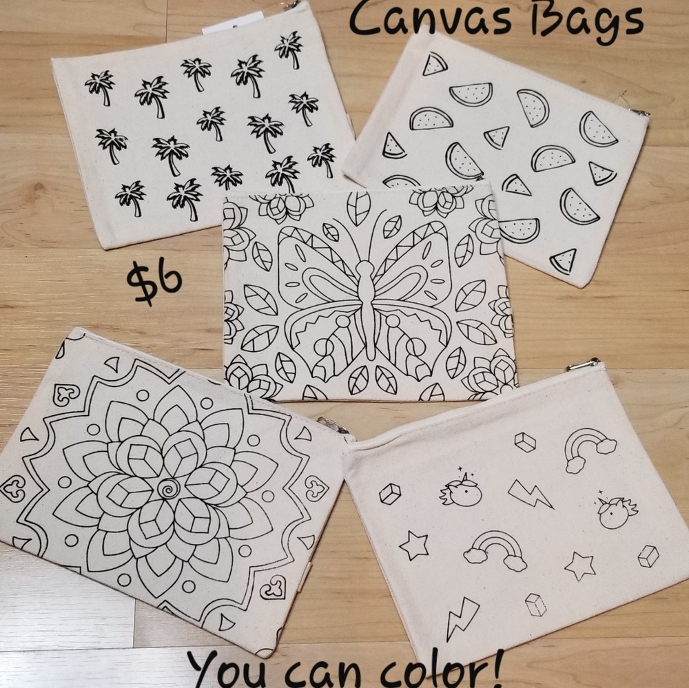 Canvas makeup bags